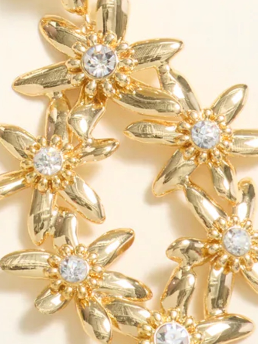 Mignonne Gavigan Elena Lux Flower Earrings in 14K Gold Plate with Crystals - Picture 4 of 12